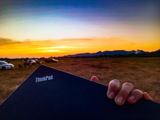 The ThinkPad And Sunset
